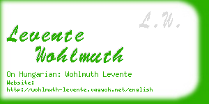 levente wohlmuth business card